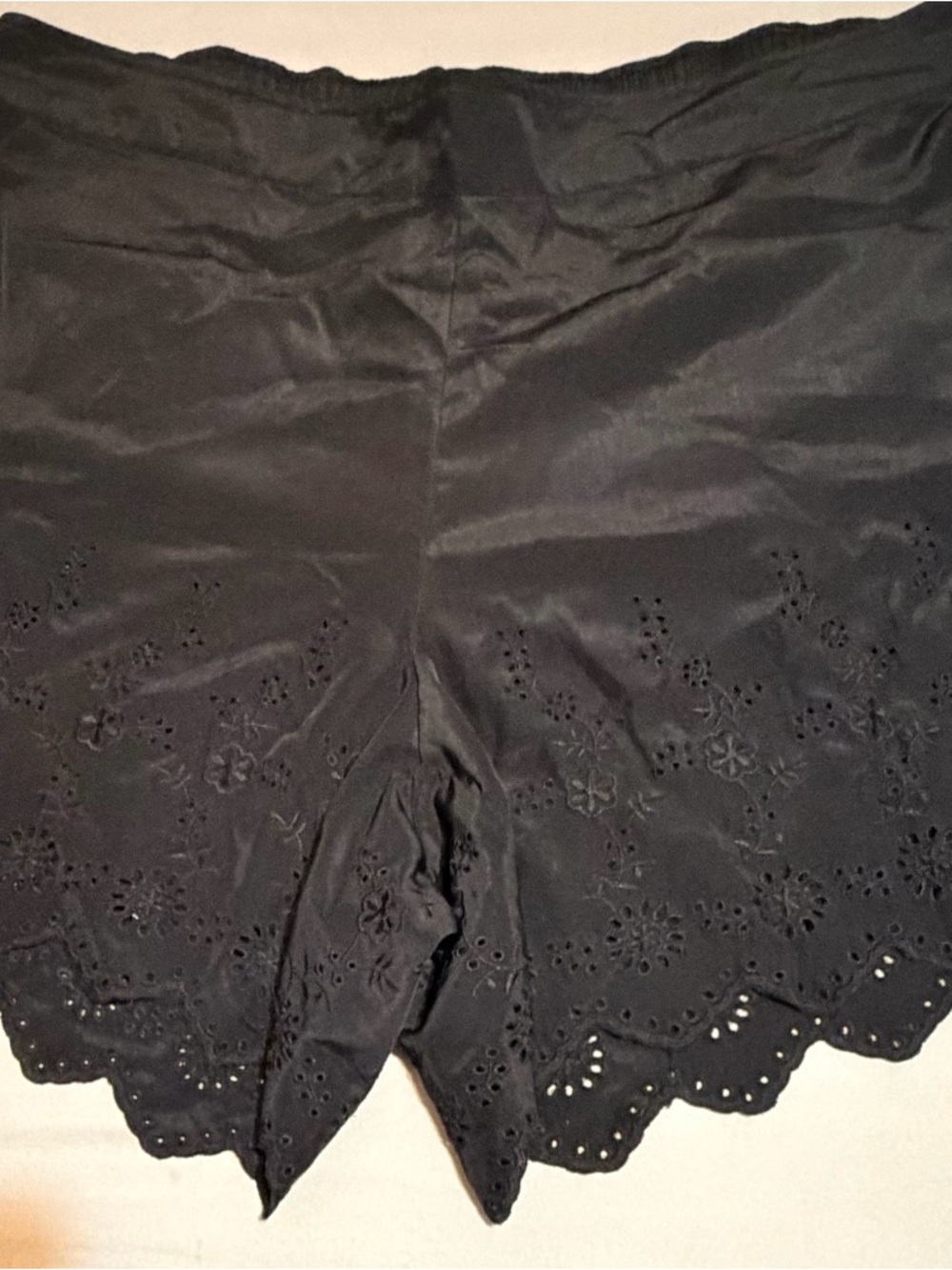 torrid Black Eyelet Scalloped-Hem Shorts